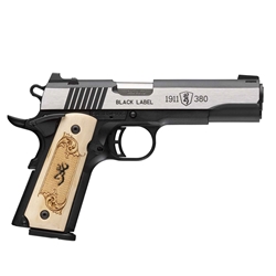 Browning  1911-380 Black Label Medallion Full Size 380 ACP 8+1 4.25" Stainless 051998492 (G77664)