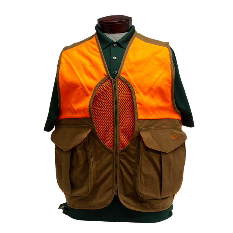 Briley MFG Boyt Waxed Cotton Upland Vest, Orange & Brown