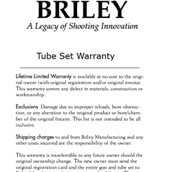Warranty Information for Tube Sets