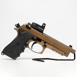 Preowned unfired Beretta M9A4, 9mm, 5”, with five mags, FDE (G73666)