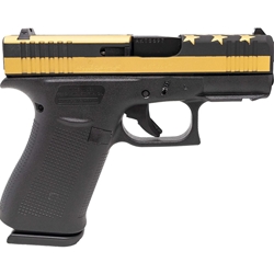 GLOCK 43X GOLD BLACK STAR STRIPES 9MM 3.41" 10-RD #ACG-57076FRN  (G82417)