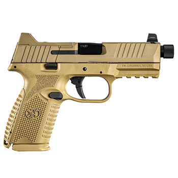 FN 66100745 509MT Mid-Size 9mm Luger 15+1/24+1, 4.50" Black Target Crown/Threaded Steel Barrel, Flat Dark Earth Optic Cut (G87817)